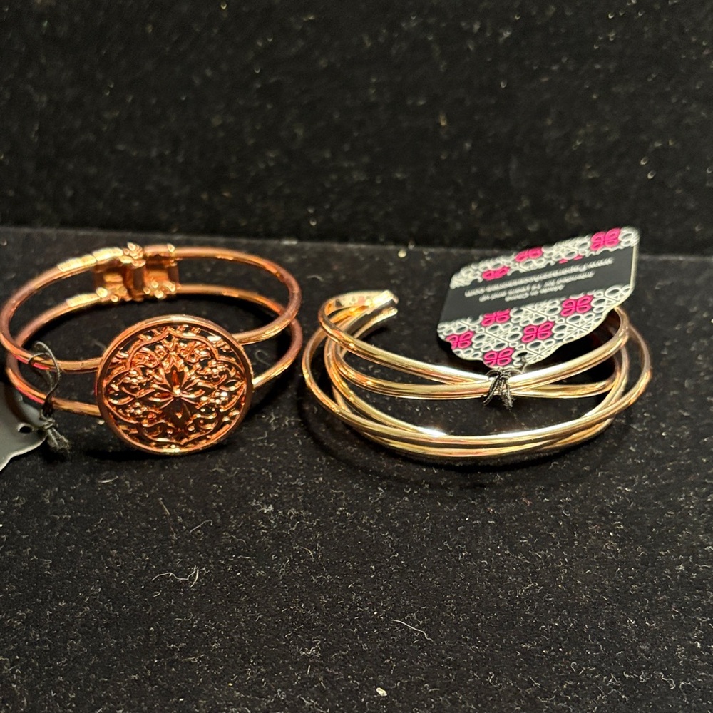 Paparazzi Copper Medallion and Gold Bangle Set